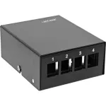 InLine Desktop Consolidation Point Box 4x Keystone RJ45, metalinis, juodas RAL9005