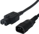 Netzkabel Kaltger&auml;testecker Stecker (IEC320 C14) - Warmger&auml;te Kupplung (IEC320 C15), schwarz, 1,0 m (356.1260)