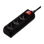 Hama 00108816 apsauginis nuo vir&scaron;įtampio lizdų blokas, juodas, 3 AC lizdai, 230 V, 3 m