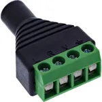 InLine 92504K laido jungtis 3,5 mm 4 kontaktų TRRS / gnybtų blokas 4 gnybtai Juoda, Žalia