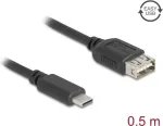 USB laidas DELOCK 81535 USB 2.0, USB-C į USB-A, 0,5 m, juodas