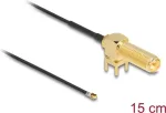 Koaksialinis kabelis DeLOCK 12032 0,15 m RP-SMA I-PEX MHF4 Juodas