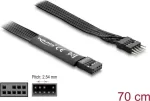 Delock HD garso plok&scaron;čiasis prailginimo kabelis, 9 kontaktų ki&scaron;tukas (vyr.) į lizdą (mot.), 70 cm, juodas
