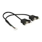 USB kabelis DeLOCK 84839 USB 2.0 0,25 m 2 x USB A juodas