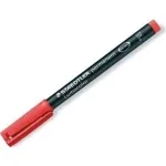 Permanentinis markeris Staedtler Lumocolor 318-2 raudonas, smailus antgalis, 10 vnt.