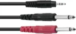 Adapterinis kabelis Omnitronic 3,5 mm į 2&times;3,5 mm, stereo skirstytuvas, 1,5 m