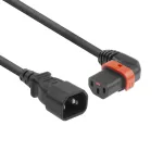 Maitinimo laidas ACT Powercord C14 - C13 IEC Lock (kairėn lenktas) juodas 2 m, PC2046