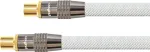SAT antenos laidas, IEC/Koax ki&scaron;tukas ir lizdas auksuoti, ekranavimo lygis 120 dB, 75 omų, nailono pynė balta, 3 m, PYTHON&reg; serija (GC-M2004)