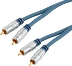 Garso kabelis S/CONN SP40105 5m 2xRCA mėlynas