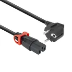ACT maitinimo laidas CEE 7/7 (kampinis) - C15 IEC Lock+ juodas 2 m, EL604S