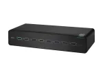 KVM jungiklis Belkin F1DN208KVM-UN-4 &mdash; 8 prievadų, dviejų monitorių HDMI/DisplayPort, USB klaviatūra ir pelė, 4K@60Hz, montavimas į stelažą, juodas