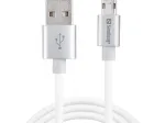 Sandberg MicroUSB Reversible kabelis 1 m, USB A &ndash; Micro-USB A, sidabrinis, baltas