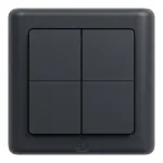 Shelly BLU Wall Switch 4 ZB DK - 4-Gang Zigbee/Bluetooth Wall Switch, Grey