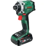 BOSCH UniversalImpactDrive 18V-210 belaidis smūginis suktuvas (18V, 2,0 Ah, Li-Ion, 1/4 colio &scaron;e&scaron;iakampis, 210 Nm, 3400 aps./min., dėklas, POWER FOR ALL ALLIANCE)