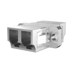 EFB Elektronik LC Duplex Multimode Fiber Optic Coupler, Metal Housing, Ceramic Ferrule, SC Panel Cutout, 4-fold Dust Caps