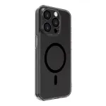 Evelatus Apple iPhone 15 Pro Max permatomas dėklas su MagSafe ir fotoaparato apsauga, juodas permatomas