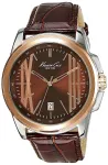 KENNETH COLE vyri&scaron;kas automatinis skeletono laikrodis IKC8096 &ndash; 44 mm nerūdijančio plieno korpusas, juoda odinė apyrankė