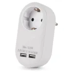 ENTAC sieninis ki&scaron;tukinis adapteris su 2x USB-A balta