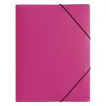 PAGNA Elastic Band Document Folder A3 PP 3 Flaps Dark Pink