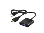 Savio CL-23/B HDMI (M) &ndash; VGA (F) adapteris su garsu, juodas