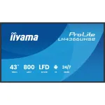 IIYAMA LH4366UHSB-B1AG 43 colių 4K UHD skaitmeninių reklamų ekranas, VA panelė, 500 cd/m&sup2;, 24/7 veikimas, Android 9.0, Wi-Fi, 2x 10W garsiakalbiai