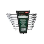 ROCKFORCE 9 dalių metrinis reketinis kombinuotasis veržliarakčių rinkinys, chromo vanadžio plienas, 72 dantų, 8&ndash;22 mm, DIN standartas