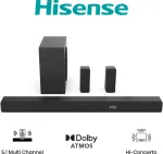 Hisense AX5100Q 5.1.2 kanalų 510W Dolby Atmos garso juosta su belaidžiu žemųjų dažnių garsiakalbiu ir galiniais garsiakalbiais 20015174