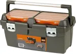 Bahco 4750PTB60 įrankių dėžė / dalių organizatorius, 600 x 270 x 270 mm, polipropilenas, juoda/oranžinė, i&scaron;imama dėklas, užrakinama