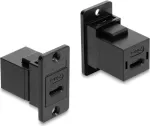 Delock skydelio montavimo USB 2.0 Type-C moteri&scaron;kas į moteri&scaron;ką kabelis, juodas, 0,3 m, 480 Mbps, dvigubai ekranuotas 91926