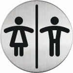 DURABLE PICTO WC universali tualeto ženklinimo lentelė, apvali, sidabrinė, lipni, 83 mm, 1 vnt. 492023