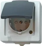 HEINRICH KOPP Schuko lizdas su atlenkiamu dangteliu ir padidinta apsauga nuo prisilietimo, 16 A, 250 V, įleidžiamas, alpinės baltos spalvos (107856005)