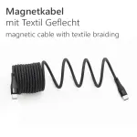 MAXTRACK C532-1L USB 2.0 susuktas kabelis, USB-A į USB-C, 1 m, juodas, auksuoti kontaktai
