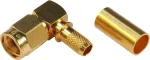 TELEG&Auml;RTNER SMA atvirk&scaron;tinės poliarizacijos ki&scaron;tukas, stačiu kampu, 50 Ohm, crimp/lituoti, auksuotas, J01150R0031