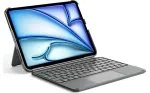 DIGISTOR HK Inateck KB04122 klaviatūros dėklas su jutiklių kilimėliu iPad 11 inch A16 / Air M3-M2 / Pro, nuimama, ap&scaron;viesta, QWERTZ voki&scaron;ka i&scaron;dėstymas, grafito pilka