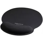 Delock ergonomi&scaron;kas pelės kilimėlis su rie&scaron;o atrama, juodas, 252x227 mm