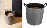EDA medienos granulių laikymo mai&scaron;as, 60 litrų, tamsiai pilkas, 30 kg talpa, veltinis, sulankstomas, su ne&scaron;imo rankenomis 010488 G/NO