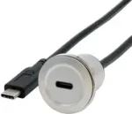 EXSYS EX-49183 metalinis montavimo adapteris, USB-C lizdas &ndash; ki&scaron;tukas, USB 3.2 Gen 1, 30 cm