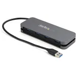 StarTech.com 4 prievadų USB 3.0 &scaron;akotuvas - USB-A į 4x USB-A - SuperSpeed 5Gbps ne&scaron;iojamas USB 3.2 Gen 1 Type-A &scaron;akotuvas - maitinamas i&scaron; USB magistralės - ne&scaron;iojamojo / stalinio kompiuterio USB &scaron;akotuvas su ilgu 28 cm kabeliu ir kabelio tvarkymu