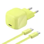 Belkin BOOST Charge USB-C/USB-C 30W PD įkroviklis su PPS, Citrus + 2 m USB-C kabelis (WCA008KQ2MGR-B6)