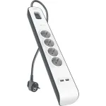 Maitinimo juosta Belkin 525J su 4 Schuko lizdais ir 2 USB-A prievadais, 2 m laidas