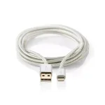 Mobiliojo telefono laidas Nedis CCTB39300AL10 aliuminis 1 m USB A Lightning