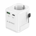 Keliaujantis maitinimo adapteris GEMBIRD TPA-EU1A1C20-01-W 20W, USB-A 18W + USB-C 20W, Schuko ki&scaron;tukas, įėjimas 100&ndash;250V