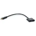Equip USB-C į dvigubą 3,5 mm garso DAC adapteris, USB C, ki&scaron;tukas, 2 x 3,5 mm, lizdas, 0,15 m, juodas