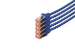 DIGITUS CAT6 S/FTP patch kabelis, 10 m, pilkos spalvos, 5 vnt. komplektas