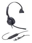Yealink UH42 Mono Teams laidinė ausinė USB-C/A, juoda