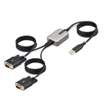 StarTech.com 13ft (4m) 2 prievadų USB į nuoseklųjį adapterio kabelis, keičiami DB9 varžtai/veržlės, COM i&scaron;laikymas, USB-A į DB9 RS232, FTDI, 4 lygio ESD apsauga, Windows/macOS/ChromeOS/Linux &ndash; tvirta TPE konstrukcija