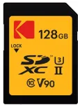 Atminties kortelė Kodak EKMSD128GUHS2V2K SDXC UHS-II 128 GB, skaitymas 300 MB/s, ra&scaron;ymas 270 MB/s, U3 V90, 10 klasė