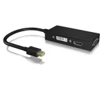 ICY BOX IB-AC1032 Mini DisplayPort į DVI-D + VGA (D-Sub) + HDMI adapteris, juodas