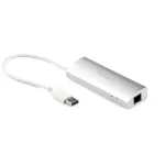 StarTech.com 3 prievadų ne&scaron;iojamas USB 3.0 &scaron;akotuvas su Gigabit Ethernet &ndash; įmontuotu kabeliu