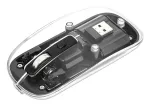Belaidė pelė Manhattan Transparent Rechargeable USB
